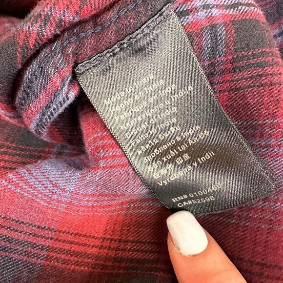 KAVU Jurnee Multicolor Plaid Pattern Flannel Shirt Dress Size Small - Picture 8 of 11